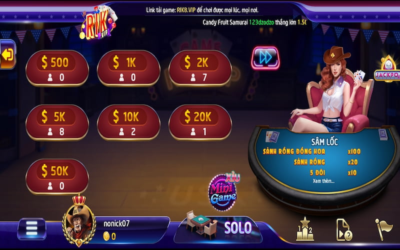 Game bài sâm lốc tại Play RikVip có giao diện đỉnh cao